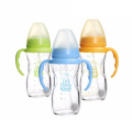 Anti-broken Automatic Straw Glasses Silicone Baby Warmer Blue Bottle Design